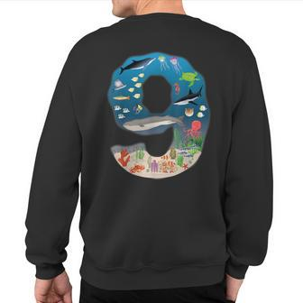 Under Sea Realistic Fish Starfish Ninth Number 9 Sweatshirt Back Print - Monsterry AU