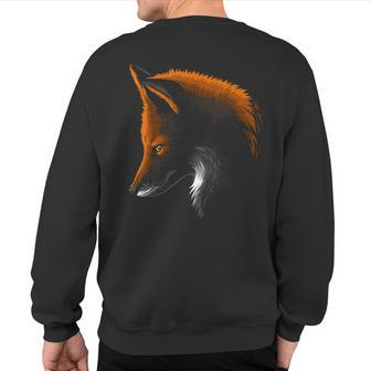 Shadow Face Fox Beautiful Animal Wild Sweatshirt Back Print - Monsterry