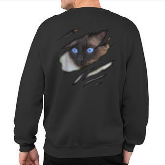 Siamese Cat In Me Cadesign Purebred Cat Sweatshirt Back Print - Monsterry