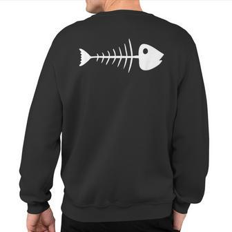 Simple And Bold Dead Fish Bones Sweatshirt Back Print - Monsterry CA