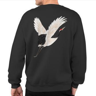 Snow Crane Bird White Bird Watching Expert Bird Photographer Sweatshirt Back Print - Monsterry UK