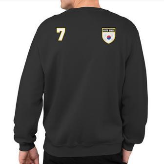 South Korea Number 7 Soccer Flag Football Seven Korean Sweatshirt Back Print - Monsterry