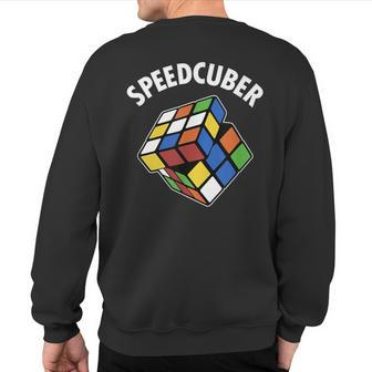 Speedcuber Speedsolving Speedcubing Cubing Cuber Speed Cuber Sweatshirt Back Print - Monsterry