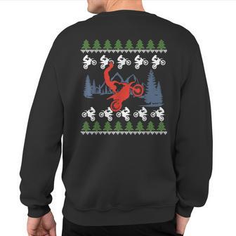 Stunt Ugly Christmas Dirt Bike Motocross Motorbike Sweatshirt Back Print - Monsterry DE