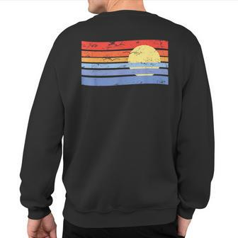 Sunset Stripes Distressed Retro 70S Look Sweatshirt Back Print - Monsterry AU