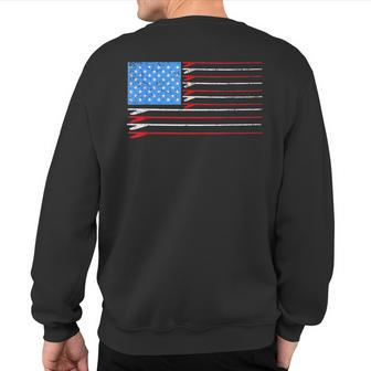 Surf Board American Flag Cool July 4Th For Surfers Sweatshirt Back Print - Monsterry UK