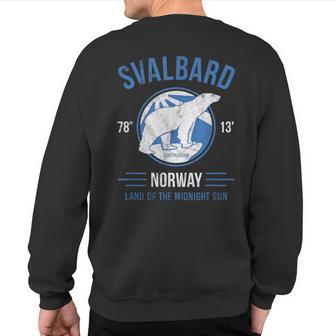 Svalbard Polar Bear T Norway Northern Lights Sweatshirt Back Print - Monsterry