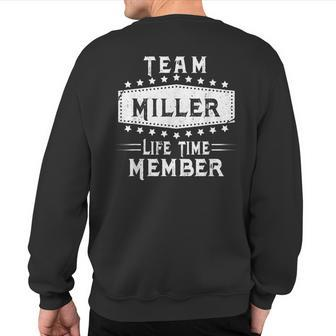 Team Miller Life Time Member Family Name Sweatshirt Back Print - Monsterry