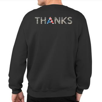 Thanks Usa Military Appreciation Sweatshirt Back Print - Monsterry