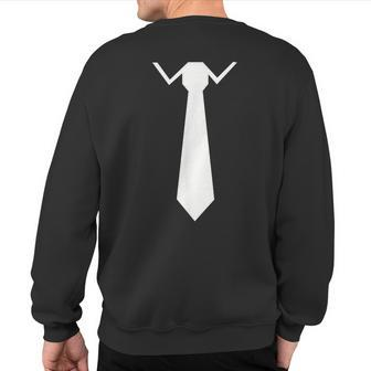 Tie With Collar Sweatshirt Back Print - Monsterry