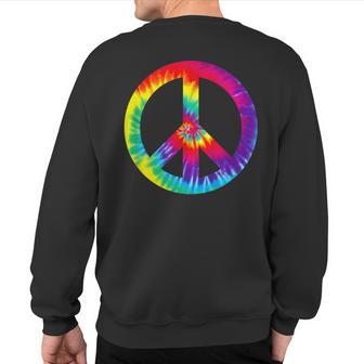 Tie Dye Peace Sign T 60S 70S Hippy Costume Sweatshirt Back Print - Monsterry DE