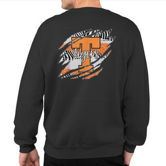 Tigers Claw Mark School Spirit Sweatshirt Back Print - Monsterry