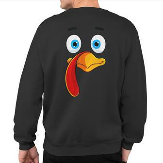 Turkey Face Thanksgiving Costume Toddler Boys Sweatshirt Back Print - Monsterry