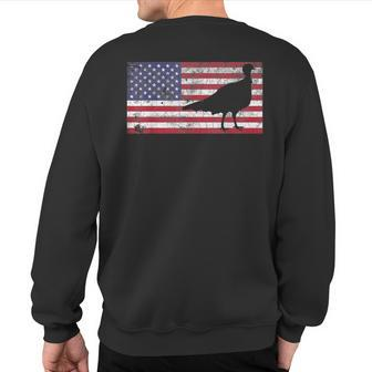 Turkey Hunting T American Flag Usa 4Th Of July Bird Sweatshirt Back Print - Monsterry