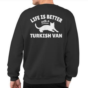 Turkish Van Cat Cool Breed Cat Owner Sweatshirt Back Print - Monsterry AU