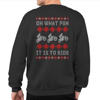 Ugly Christmas Motorcycle Motocross Dirt Bike Enduro Sweatshirt Back Print - Monsterry CA