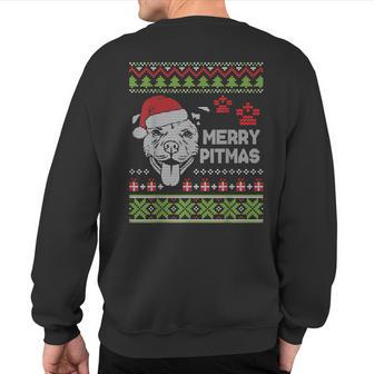 Ugly Sweater Presents Dog Paws Merry Christmas Pitmas Day Me Sweatshirt Back Print - Monsterry UK