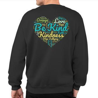 Unity Day Orange No Bullies Bullying Word Cloud Word Shape Sweatshirt Back Print - Monsterry DE