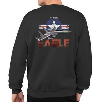 Usa Military Warbird F15 Eagle Military Airplane Sweatshirt Back Print - Monsterry DE