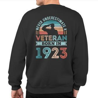 Veteran Born In 1923 100Th Birthday Military Sweatshirt Back Print - Monsterry