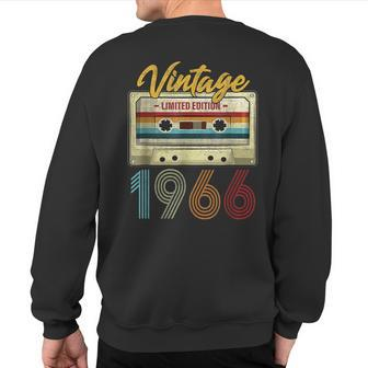 Vintage 1966 Retro Cassette Tape 57 Years Old 57Th Birthday Sweatshirt Back Print - Monsterry AU