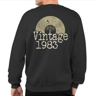 Vintage 1983 Vinyl Record Born In 1983 Birthday Sweatshirt Back Print - Monsterry UK