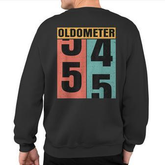 Vintage Car Lover Odometer 55 Years Old 55Th Birthday Sweatshirt Back Print - Monsterry