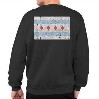 Vintage Chicago Flag Souvenir Sweatshirt Back Print - Monsterry AU