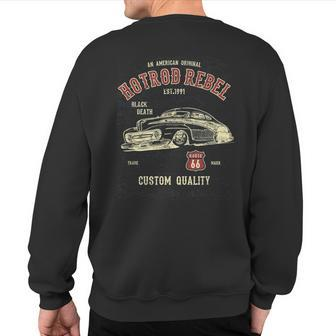 Vintage Classic Car Hotrod Rebel Sweatshirt Back Print - Monsterry