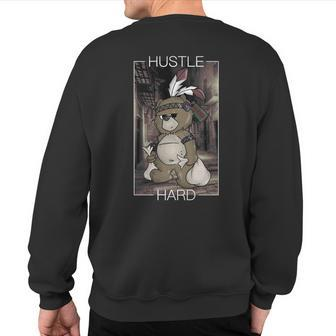 Vintage Hustle Hard Clothing For American Bear Hustler Sweatshirt Back Print - Monsterry UK
