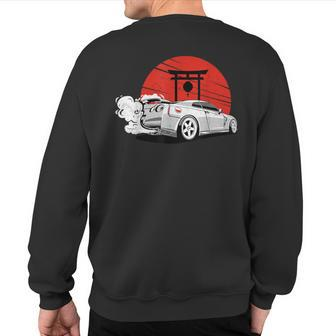 Vintage Japanese Streetcar Racing Turbo Sports Car Sweatshirt Back Print - Monsterry