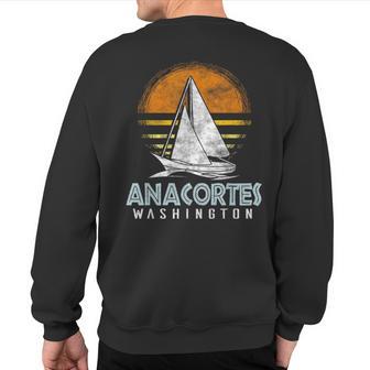 Vintage Nautical Boat Anacortes Washington Yacht Club Sweatshirt Back Print - Monsterry DE