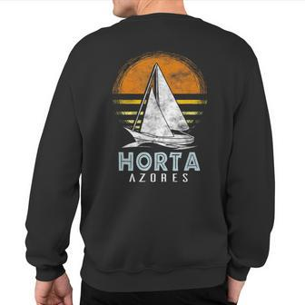 Vintage Nautical Boat Horta Azores Yacht Club Sweatshirt Back Print - Monsterry