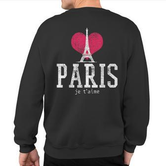 Vintage Paris I Love Je T'aime France Sweatshirt Back Print - Monsterry UK