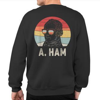 Vintage Retro Hamilton Wearing Sunglasses Sweatshirt Back Print - Monsterry CA