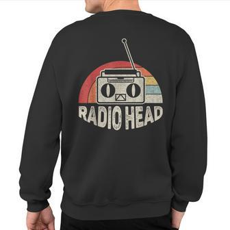 Vintage Retro Radio Head Sweatshirt Back Print - Monsterry