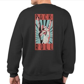 Vintage Rock And Roll 80'S Rock Sweatshirt Back Print - Monsterry