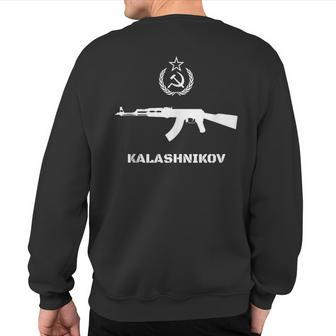 Vintage Soviet Kalashnikov Ak-47 Ussr Russian Gun Rifle Sweatshirt Back Print - Monsterry AU