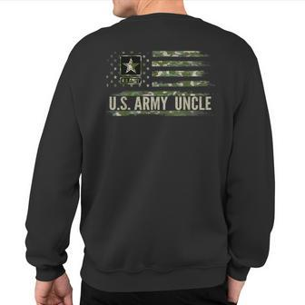 Vintage US Army Uncle With Camo American Flag Veteran Sweatshirt Back Print - Monsterry UK