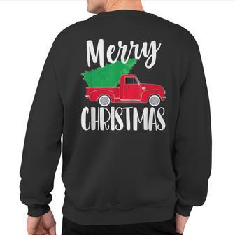 Vintage Wagon Christmas Tree On Car Xmas Vacation Sweatshirt Back Print - Monsterry CA