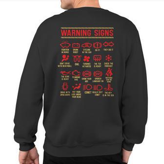 Warning Signs 101 Car Mechanic Sweatshirt Back Print - Monsterry UK