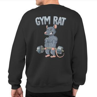 Weight Training Deadlift Gym Rat Sweatshirt Back Print - Monsterry