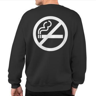 White No Smoking Sign Sweatshirt Back Print - Monsterry DE