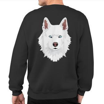 White Siberian Husky Canine White Snow Dog Sweatshirt Back Print - Monsterry CA