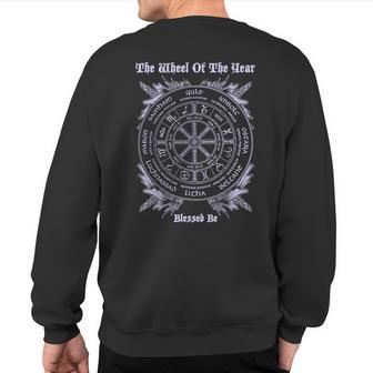 Wicca Wheel Of The Year T Blessed Be T Sweatshirt Back Print - Monsterry