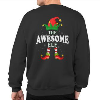 Xmas Awesome Elf Family Matching Christmas Pajama Sweatshirt Back Print - Monsterry UK
