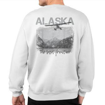 Alaska The Last Frontier With Float Plane Sweatshirt Back Print - Monsterry UK
