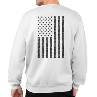 American Flag Military T Patriotic For Men Sweatshirt Back Print - Monsterry DE