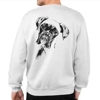 Boxer Dog Face Dog Lovers Boxer Dog Sweatshirt Back Print - Monsterry
