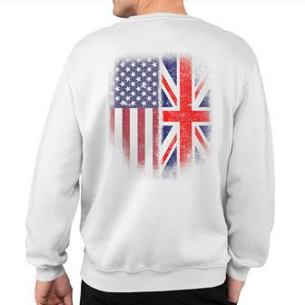 British American Flag Great Britain Union Jack Uk Sweatshirt Back Print - Monsterry AU